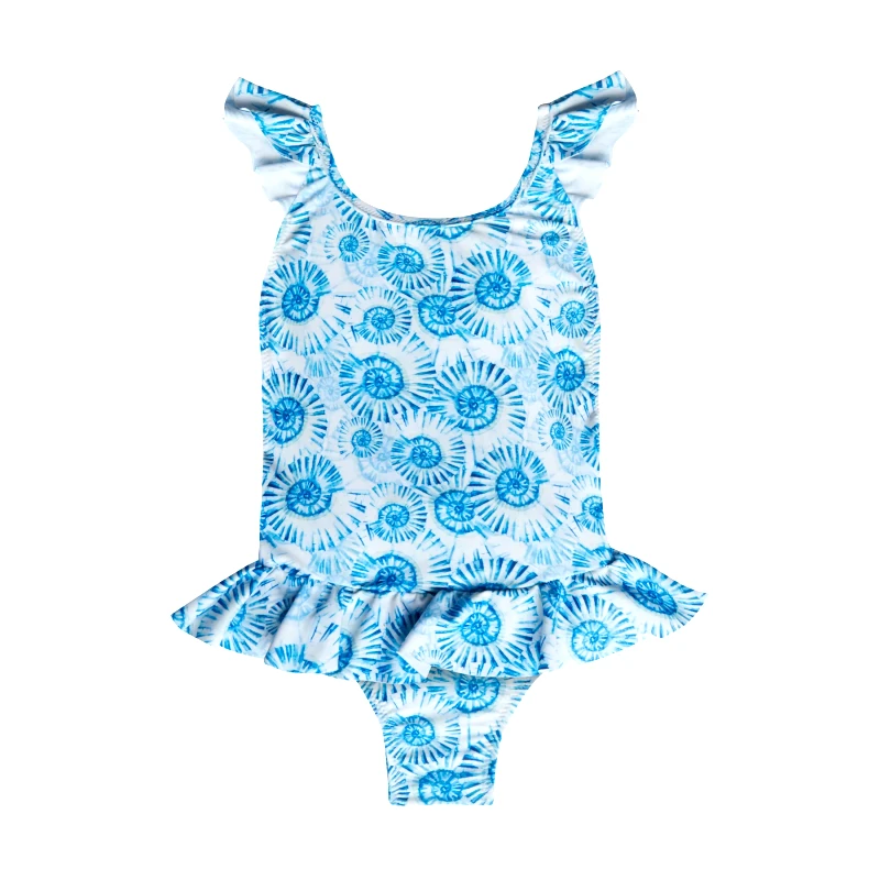 MARIE RAXEVSKY GIRL'S ONE PIECE CROSS BACK SEASHELLS
