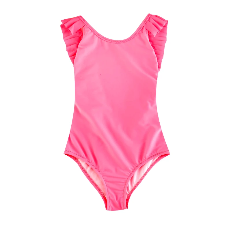 MARIE RAXEVSKY GIRL'S ONE PIECE PLEATED NEON PINK
