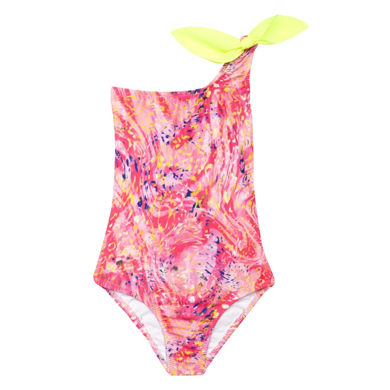 MARIE RAXEVSKY GIRL’S ONE PIECE ONE SHOULDER SPLASH