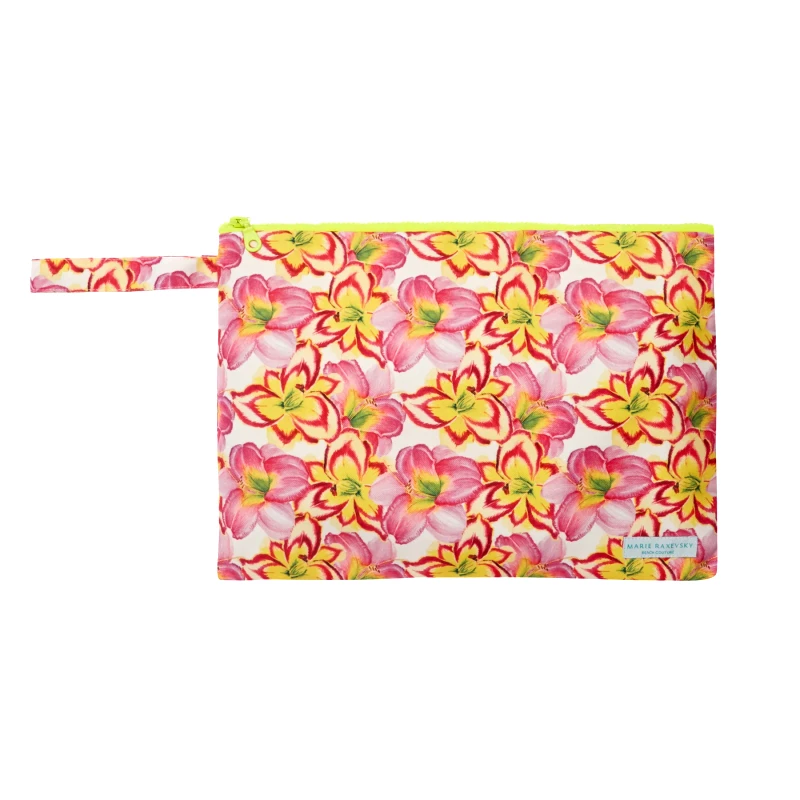 MARIE RAXEVSKY POUCH LARGE YELLOW LILIES