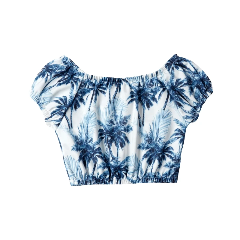 MARIE RAXEVSKY GIRL'S CROP TOP PALMS
