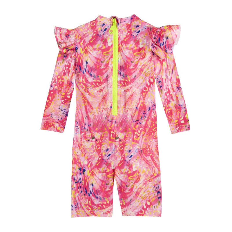 MARIE RAXEVSKY GIRL'S ONE PIECE BODYSUIT LONG SLEEVE SPLASH