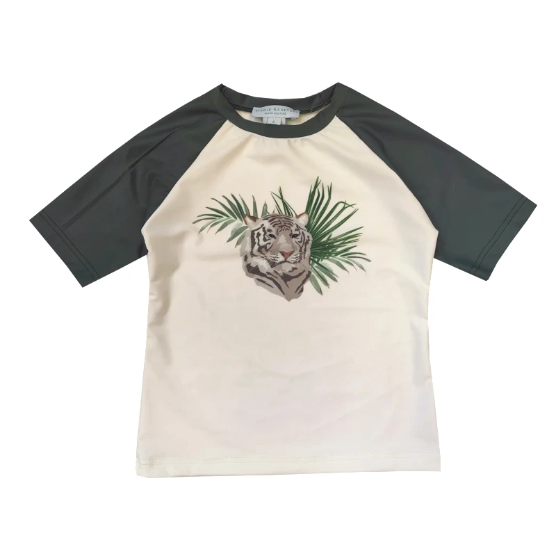 MARIE RAXEVSKY BOY'S RASHGUARD SHORT SLEEVE JUNGLE