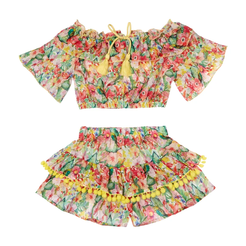 MARIE RAXEVSKY GIRL'S SET TOP SKORT GARDEN