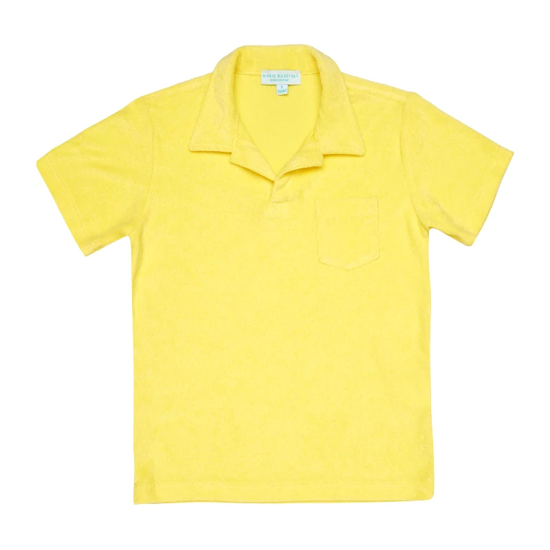MARIE RAXEVSKY MEN'S TERRY POLO T-SHIRT YELLOW