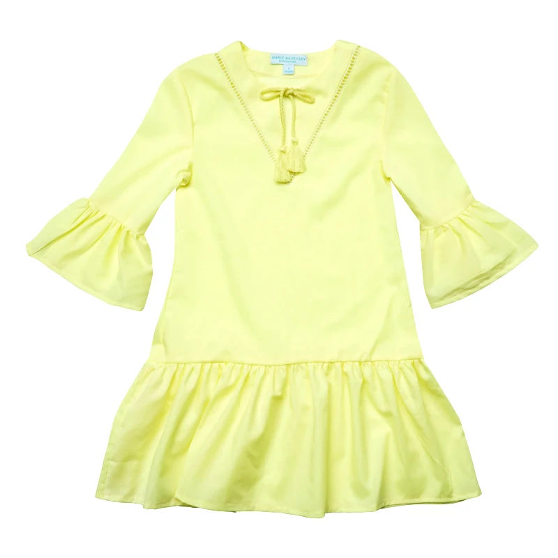 MARIE RAXEVSKY GIRL'S KAFTAN DRESS YELLOW