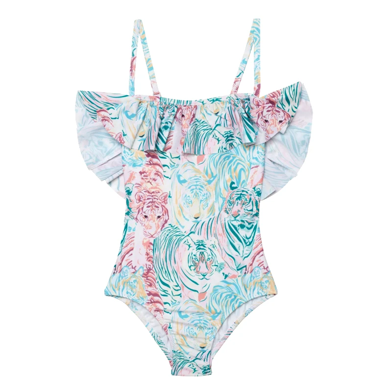 MARIE RAXEVSKY GIRL'S ONE PIECE RUFFLED ANIMALS