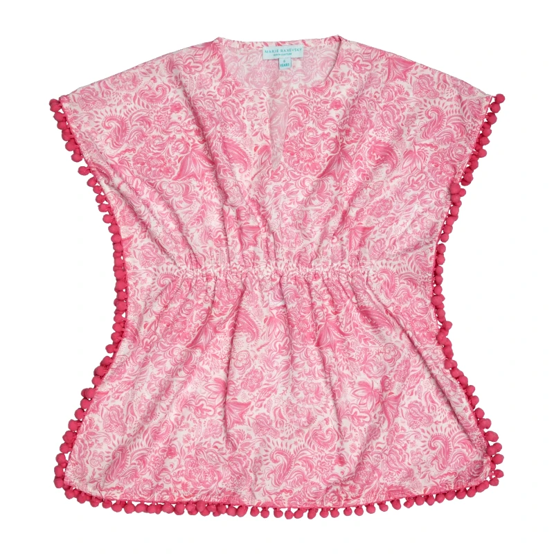 MARIE RAXEVSKY GIRL'S KAFTAN PAISLEY PINK