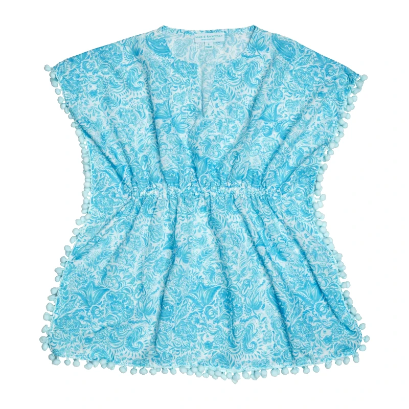 MARIE RAXEVSKY GIRL'S KAFTAN PAISLEY TURQUOISE