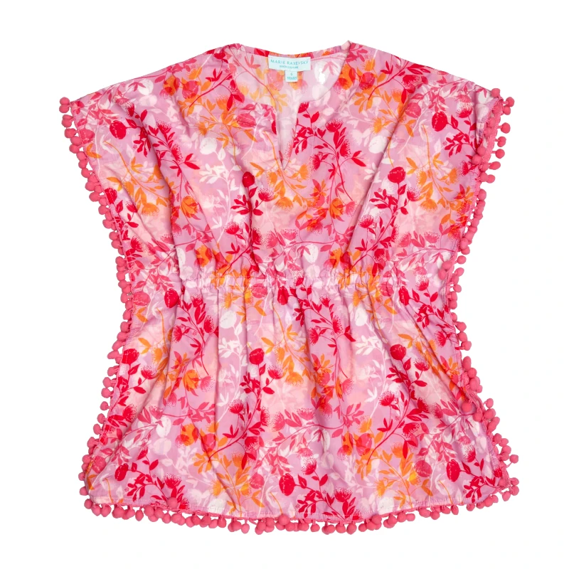 MARIE RAXEVSKY GIRL'S KAFTAN BOTANICAL LILAC