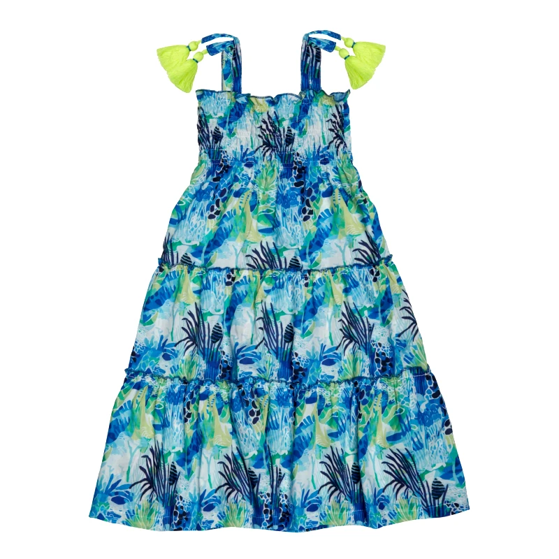 MARIE RAXEVSKY GIRL'S DRESS AQUATIC