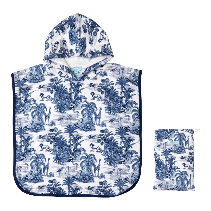 MARIE RAXEVSKY HOODED TERRY PONCHO JUNGLE