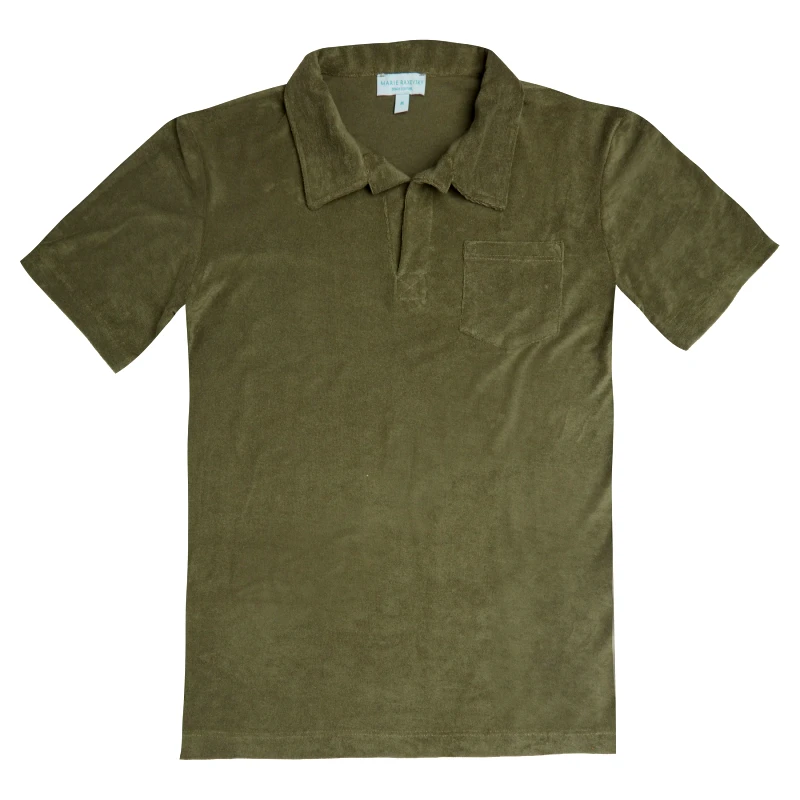 MARIE RAXEVSKY MEN'S TERRY POLO T-SHIRT KHAKI