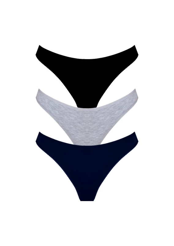 Zeta Curves Βαμβακερά Στρινγκ Σλιπ (3τμχ) Jeans - Πολύχρωμο