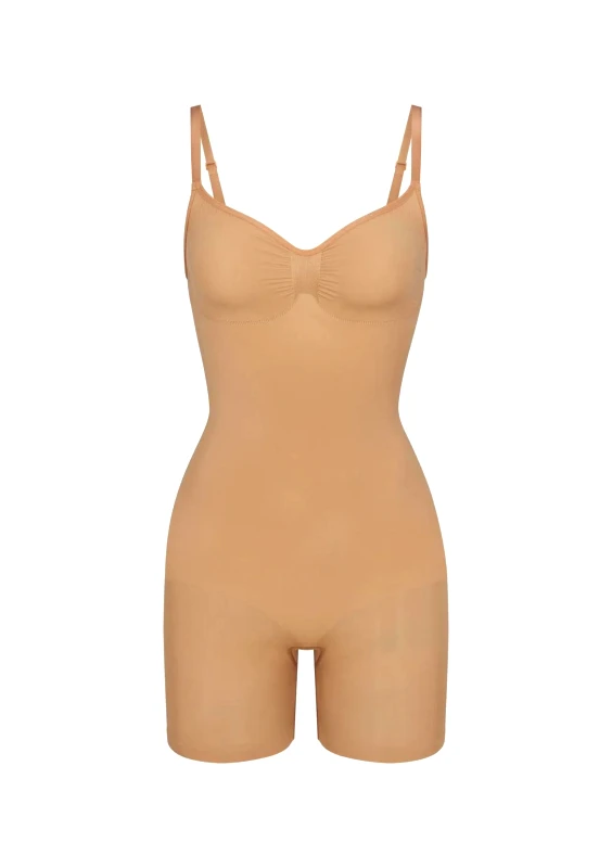 Zeta Curves Clea Κορμάκι Σύσφιξης Κοιλιάς Χωρίς Ραφές - Σκούρο Μπεζ