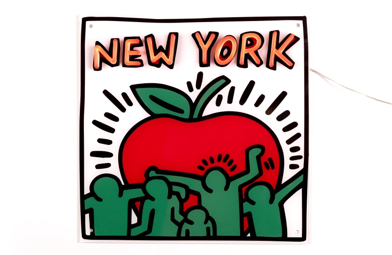 YELLOWPOP Επιτοίχιο Φωτιστικό Neon LED 52 x 52 cm - New York Από Keith Haring
