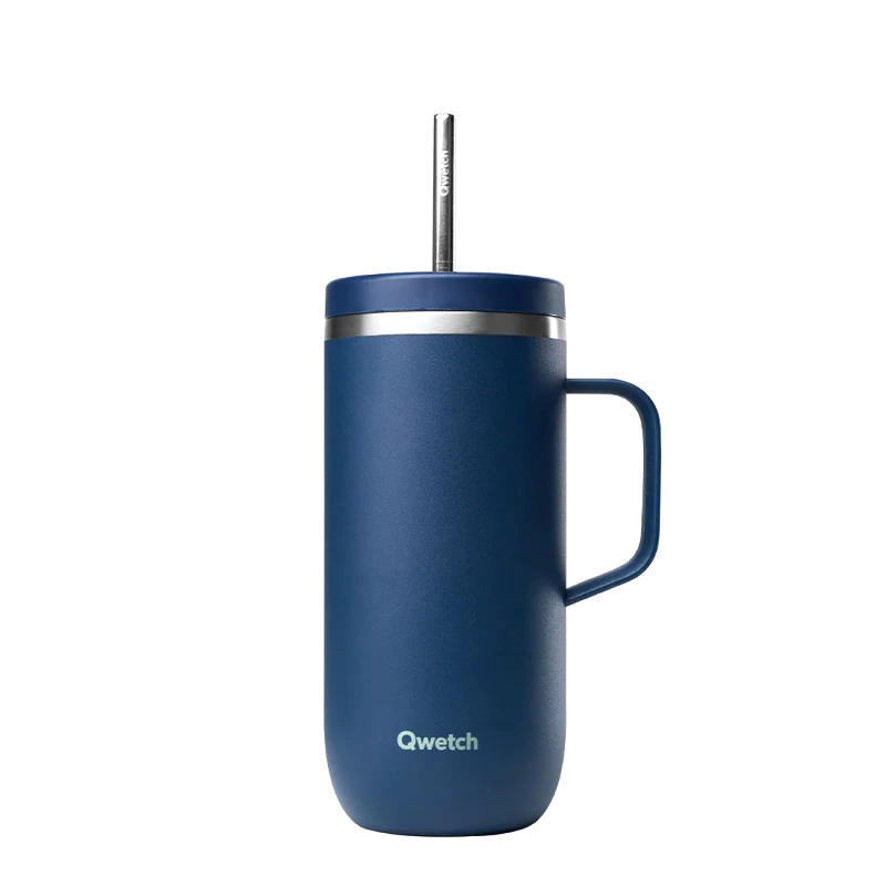 QWETCH Ποτήρι Θερμός Matt Navy Mε Xερούλι - 600ml