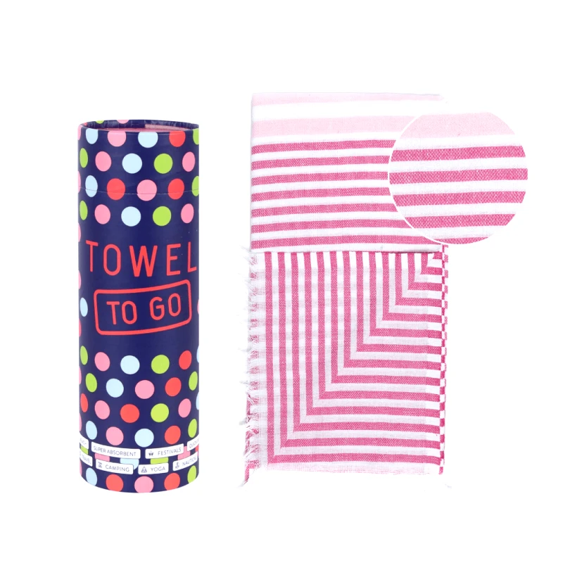 TOWEL TO GO Πετσέτα Towel To Go σε συσκευασία Δώρου 1.80 x 1.00 m Bali - Φούξια / Ροζ