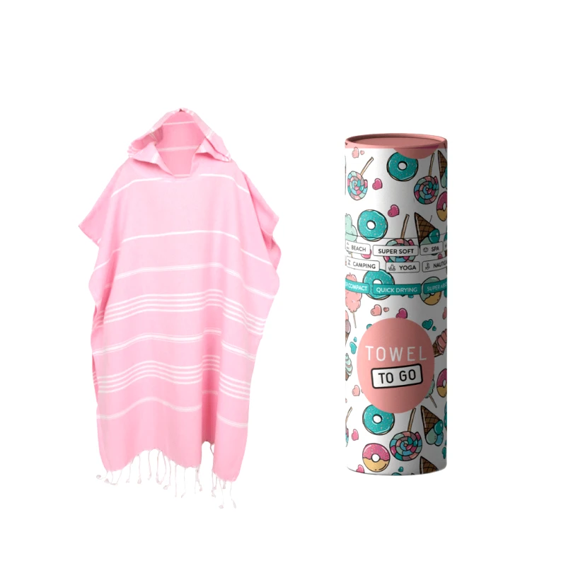 TOWEL TO GO Παιδικό Poncho Towel to Go σε συσκευασία Δώρου 1.80 x 1.00 m - Ροζ