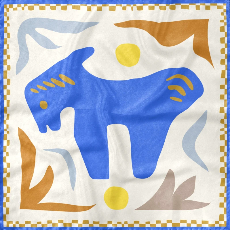MANTILITY Μεταξωτό Μαντήλι Greek Goat - 70x70cm