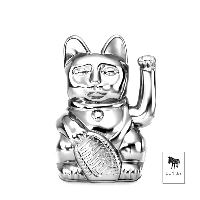 DONKEY Τυχερή Γάτα Maneki Nekο - Cosmic Edition Mercury, DONKEY Ασημί 15cm