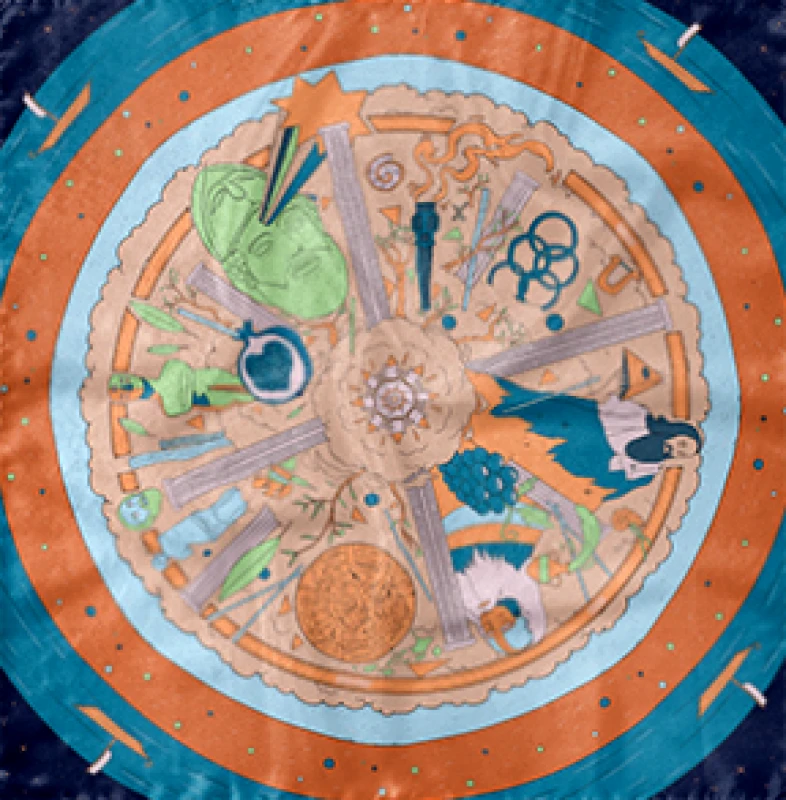 MANTILITY Μεταξωτό Μαντήλι Planet Ancient Greece - 45x45cm