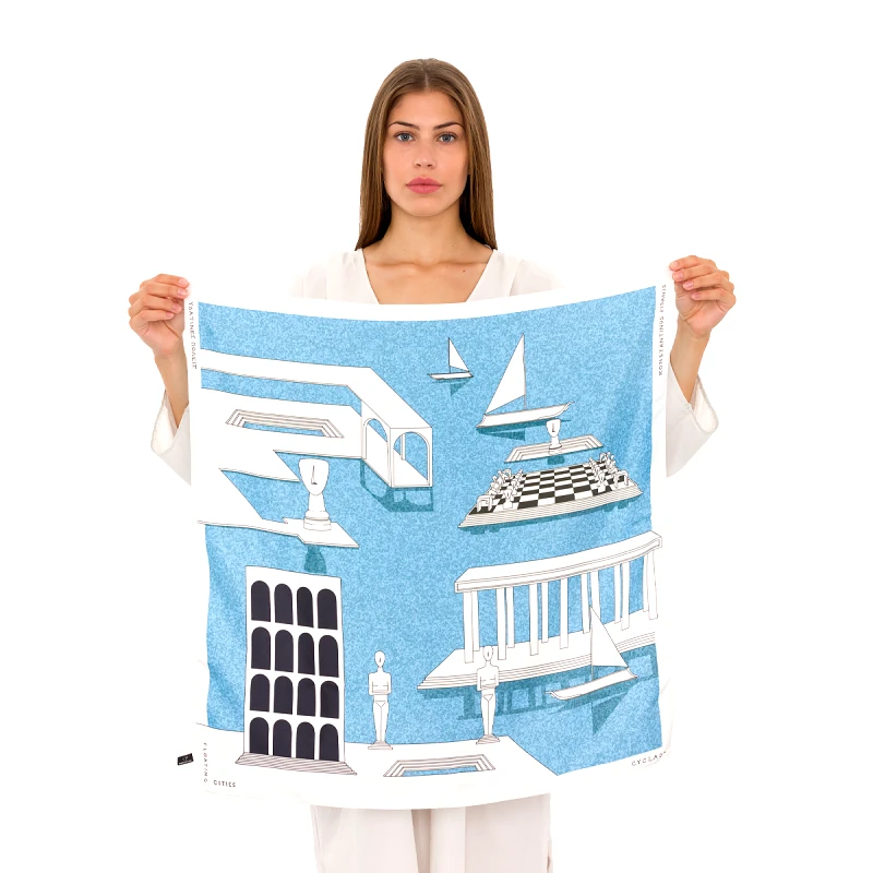 MANTILITY Μεταξωτό Μαντήλι Floating Cities - 70x70cm