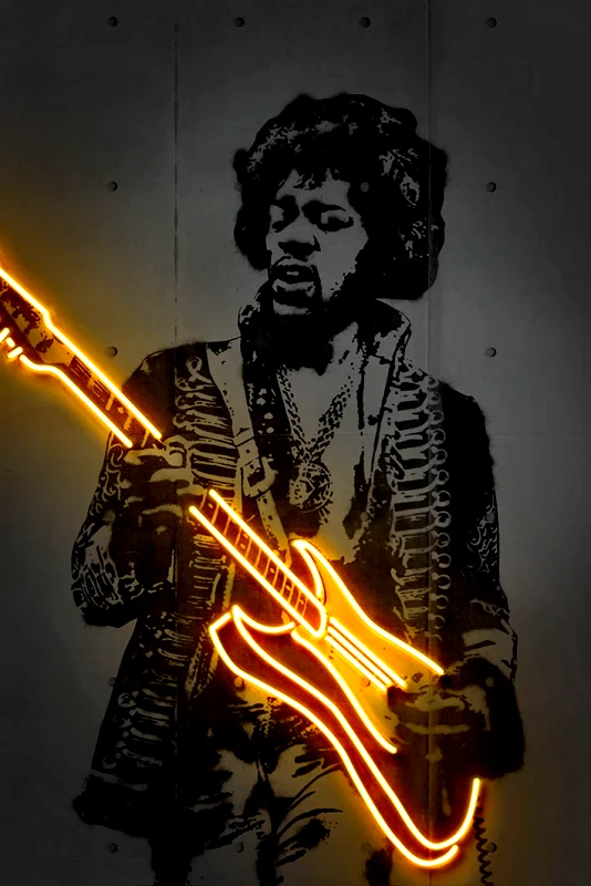 Blue Shaker Αφίσα NEON ART - Jimi Hendrix Neon - 30 x 40 cm