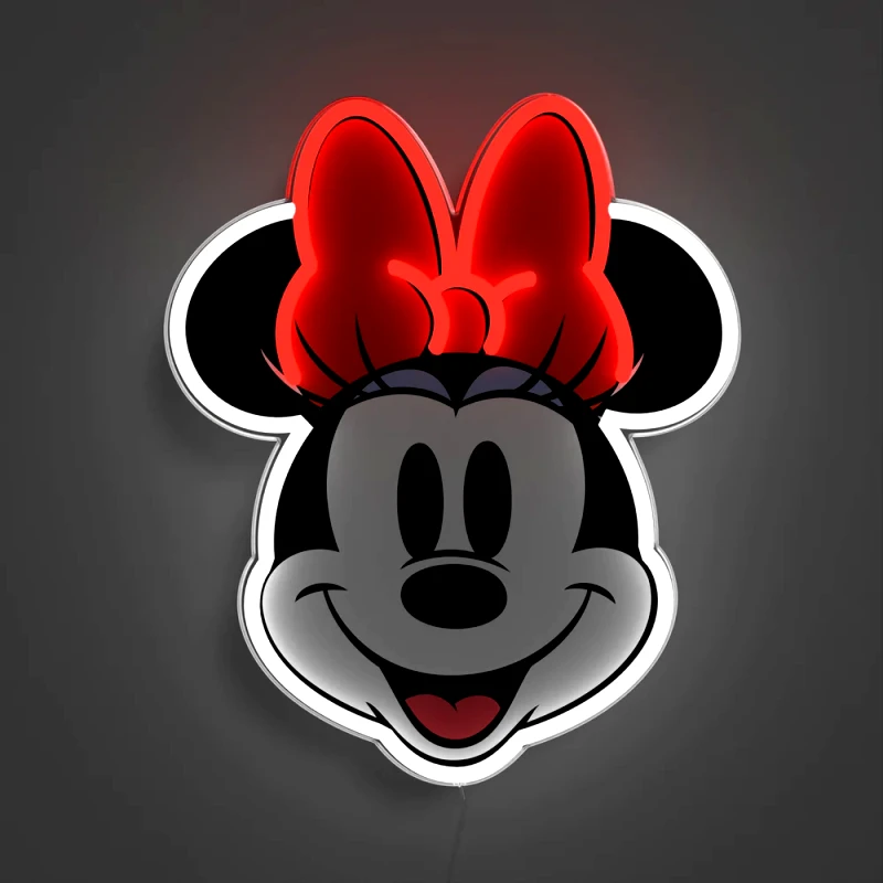 YELLOWPOP Επιτοίχιο Φωτιστικό Neon LED 21.7 x 26 cm - Disney Minnie Τυπωμένο Πρόσωπο