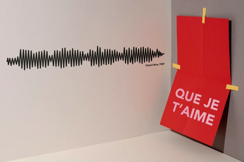 theLine Μεταλλικό Διακοσμητικό Τοίχου The Line Que je t'aime - Μαύρο
