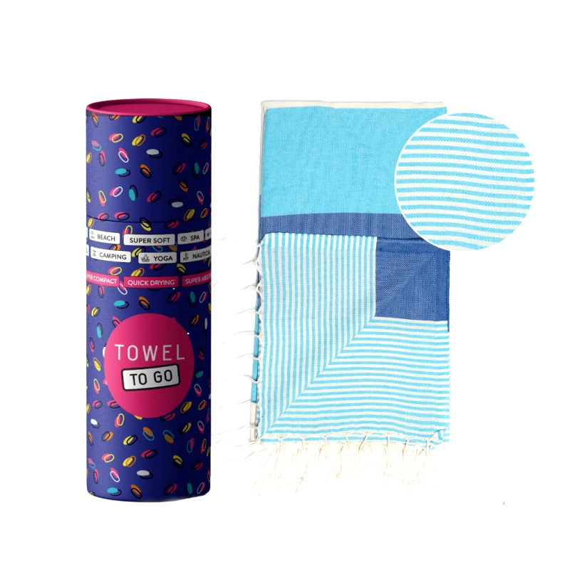 TOWEL TO GO Πετσέτα Towel To Go σε συσκευασία Δώρου 1.80 x 1.00 m Palermo - Μπλε / Τιρκουάζ