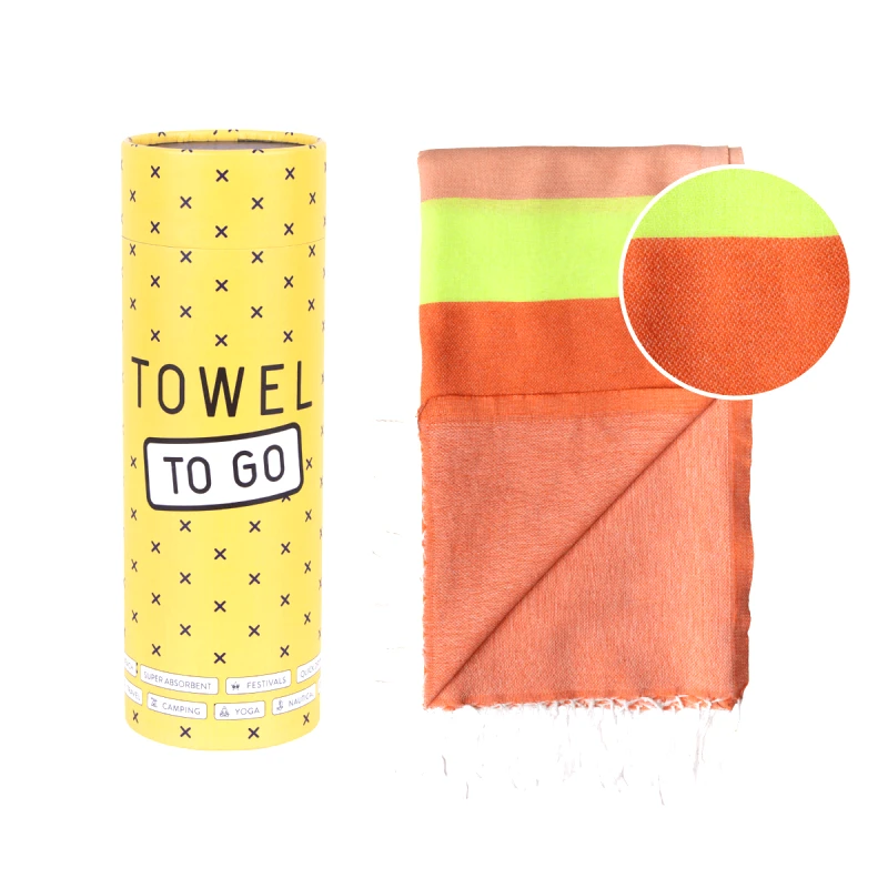 TOWEL TO GO Πετσέτα Towel To Go σε συσκευασία Δώρου 1.80 x 1.00 m Neon - Κόκκινο / Ροζ