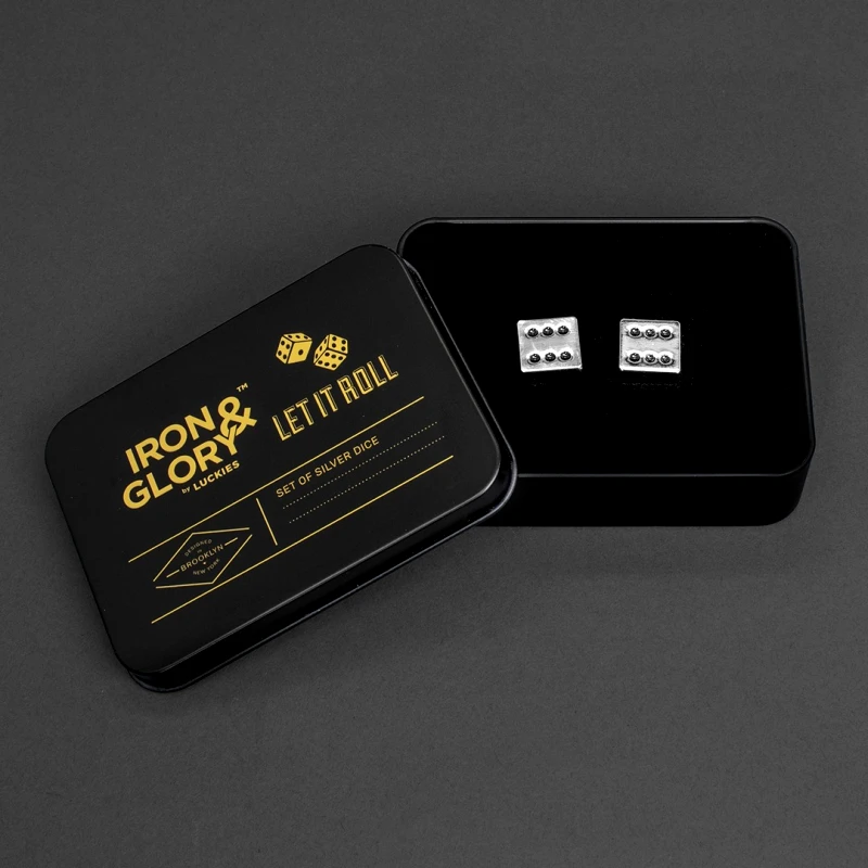 Suck UK Ζάρια Σετ Let It Roll Ασημί - Iron & Glory™, Suck UK™
