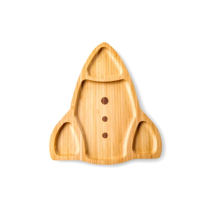 DONKEY 200486 Bamboo Plate Rocket/ Rocket shaped bamboo plate approx. 22 x 19,5 x 1,5 cm/bamboo