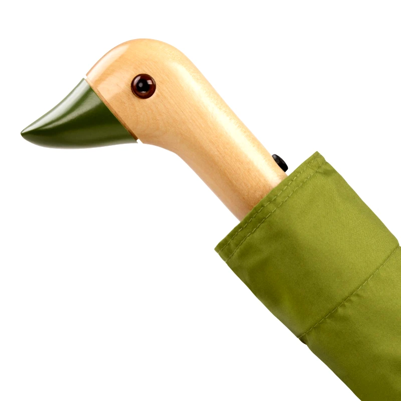 Original Duckhead Original Duckhead Ομπρέλα Σπαστή με Χειροποίητο Χερούλι Πάπια - Λαδί