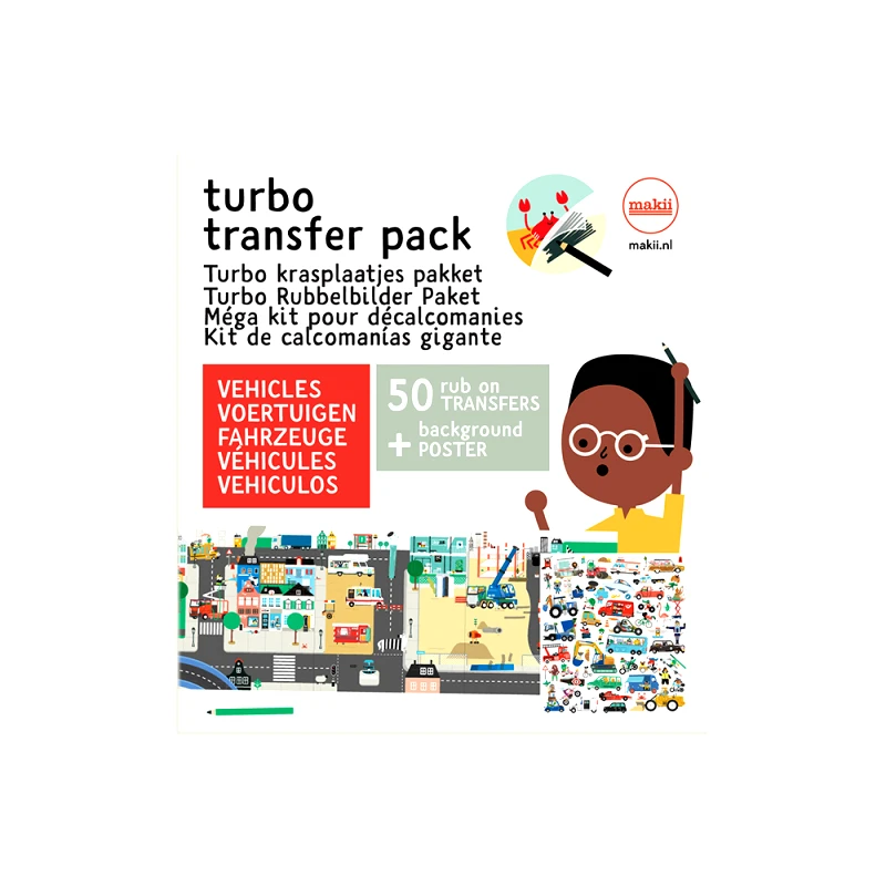 makii Αφίσα με Σετ Μεταφοράς Makki - Οχήματα