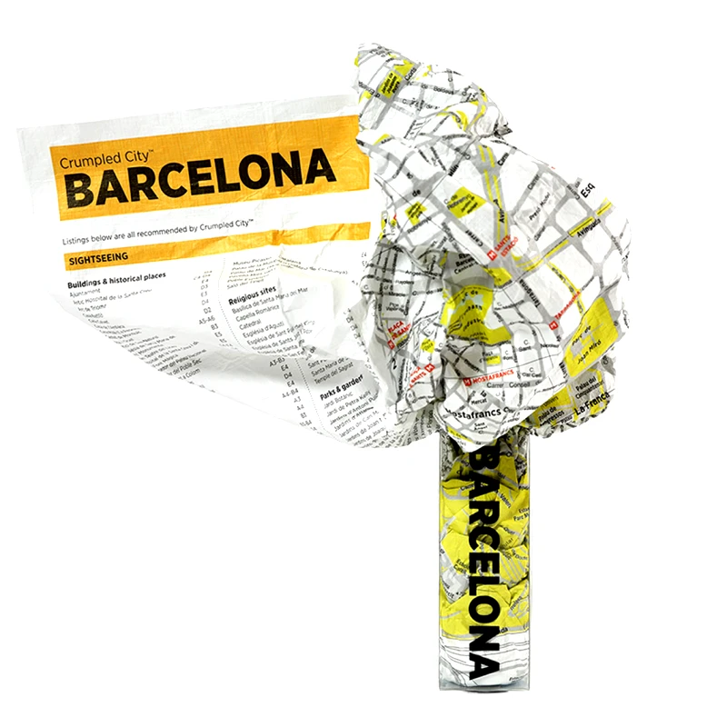 Palomar Χάρτης Crumpled City Map - Βαρκελώνη