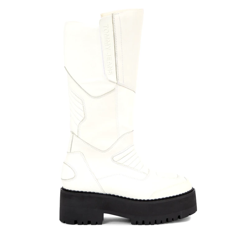 Tommy Jeans Μπότες Tommy Jeans Tjw Long Shaft Biker Boot EN0EN02376 Λευκό