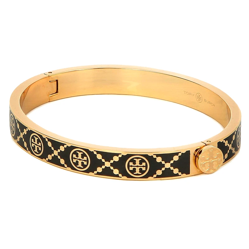 Tory Burch Βραχιόλι Tory Burch T Monogram Hinge Bracelet 150568 Μαύρο