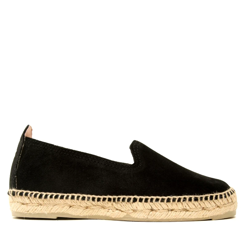 Manebi Εσπαντρίγιες Manebi Suede Flat Espadrilles Μαύρο