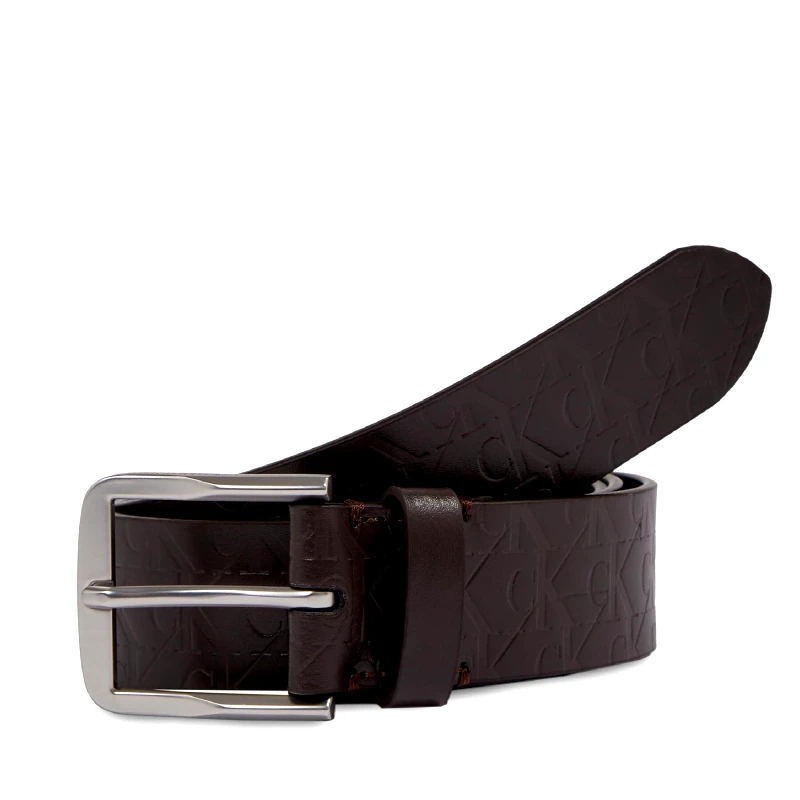 Calvin Klein Jeans Ζώνη Ανδρική Calvin Klein Jeans Classic Flat Lthr Belt 35Mm Aop K50K511518 Καφέ