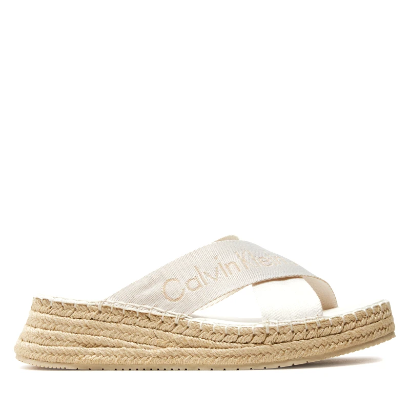 Calvin Klein Jeans Εσπαντρίγιες Calvin Klein Jeans Sporty Wedge Rope Sandal Mr YW0YW01364 Λευκό