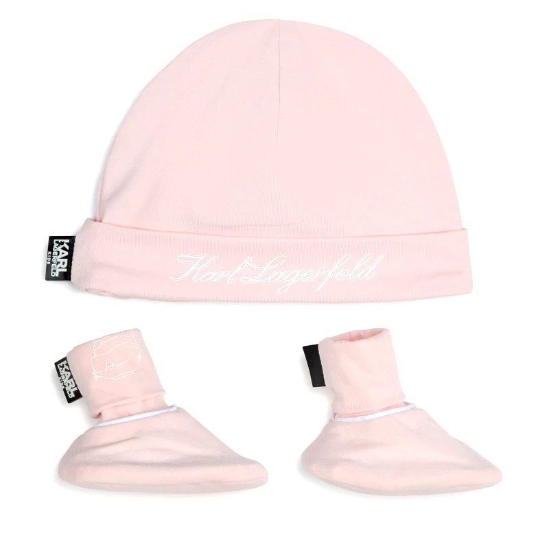 Karl Lagerfeld Kids Σετ σκούφος και κάλτσες Karl Lagerfeld Kids Z30180 Ροζ