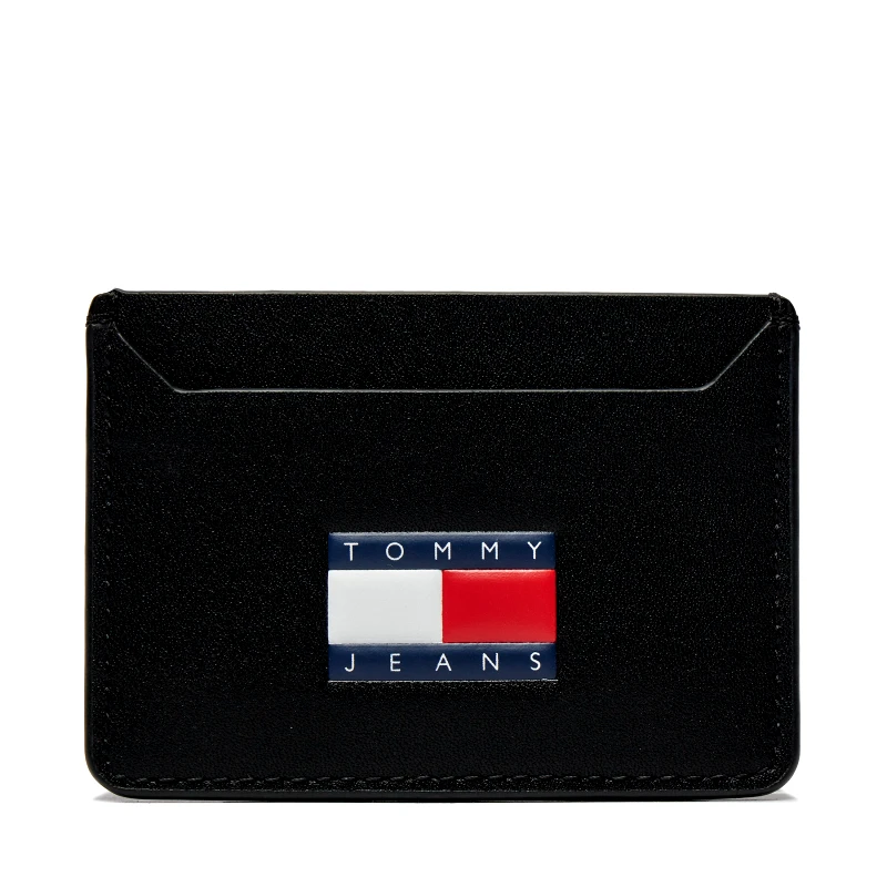 Tommy Jeans Θήκη πιστωτικών καρτών Tommy Jeans Tjm Heritage Leather Cc Holder AM0AM12085 Μαύρο