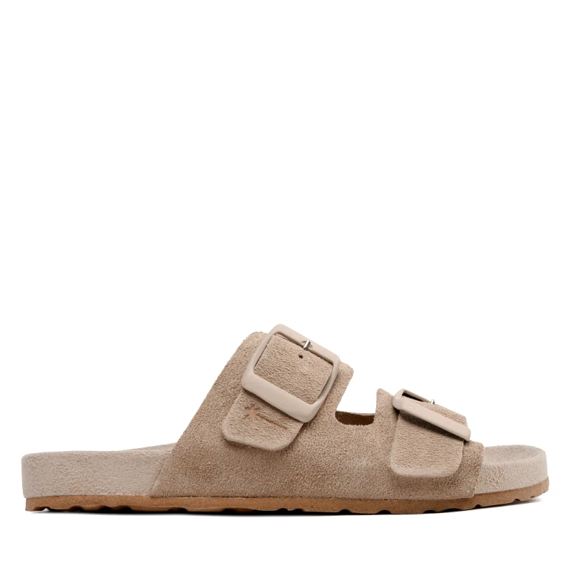 Manebi Παντόφλες Manebi Suede Traveler Nordic Sandals W 1.9 RT Καφέ