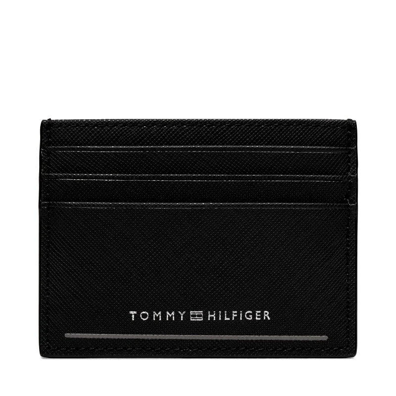 Tommy Hilfiger Θήκη πιστωτικών καρτών Tommy Hilfiger Th Saffiano Cc Holder AM0AM11863 Μαύρο