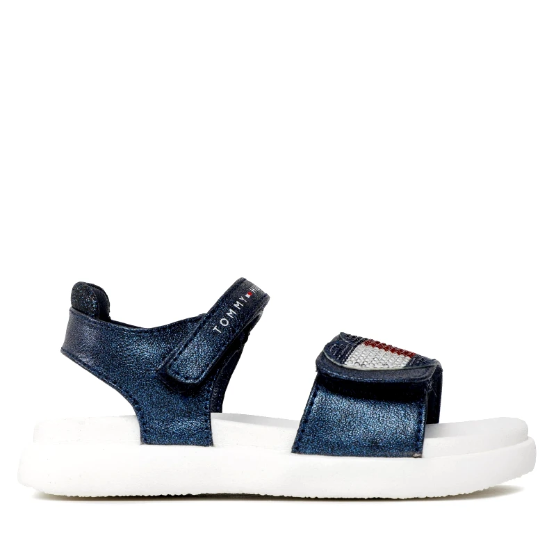 Tommy Hilfiger Σανδάλια Tommy Hilfiger Strass Heart Velcro Sandal T1A2-32752-1367 S Σκούρο μπλε