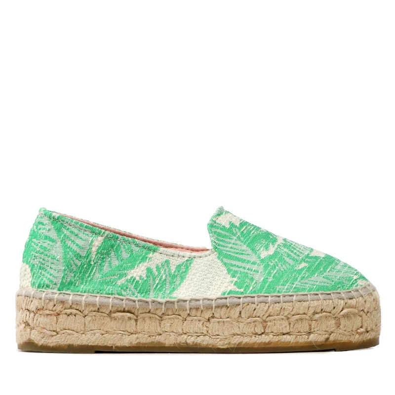 Manebi Εσπαντρίγιες Manebi Cotton Jaquard Double Sole Espadrilles G 4.8 D0 Πράσινο