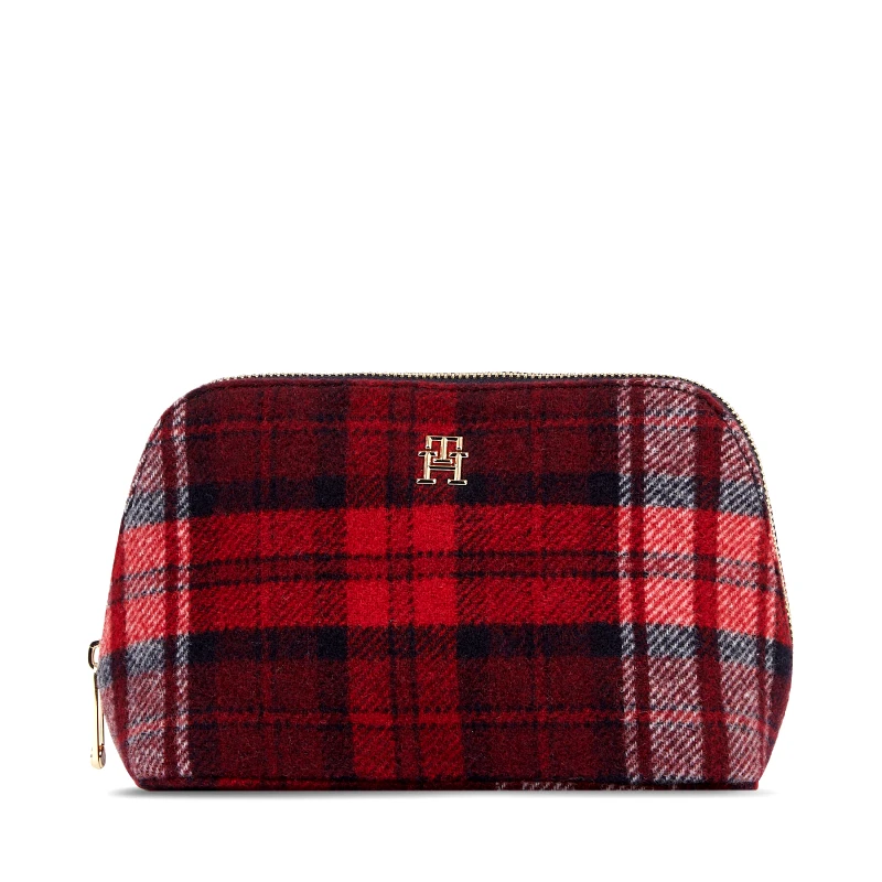 Tommy Hilfiger Τσαντάκι καλλυντικών Tommy Hilfiger Washbag Check AW0AW158570GZ Κόκκινο