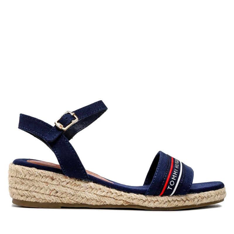 Tommy Hilfiger Εσπαντρίγιες Tommy Hilfiger Rope Wedge Sandal T3A7-32777-0048 M Σκούρο μπλε